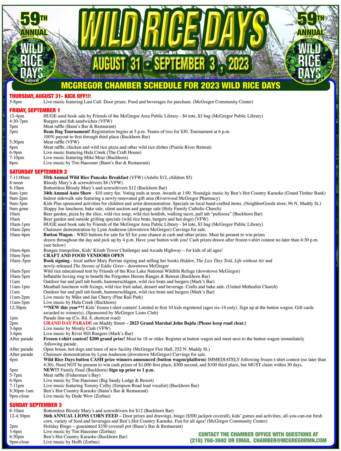 Wild Rice Days McGregor Chamber